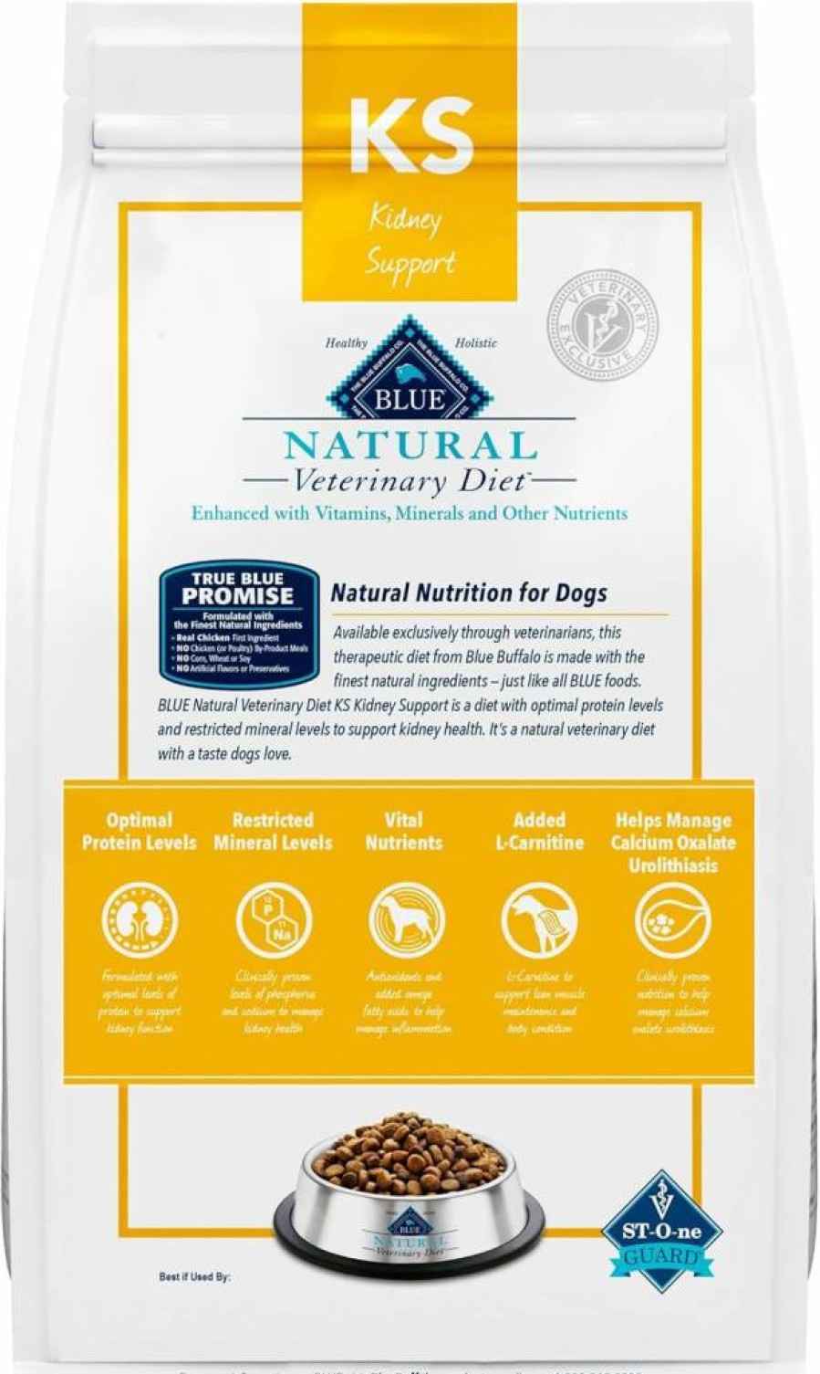 Blue Buffalo Veterinary Diet KS Kidney Support Dry Dog Food - Chicken Flavor, 6-Lb Bag (Prescription Required)