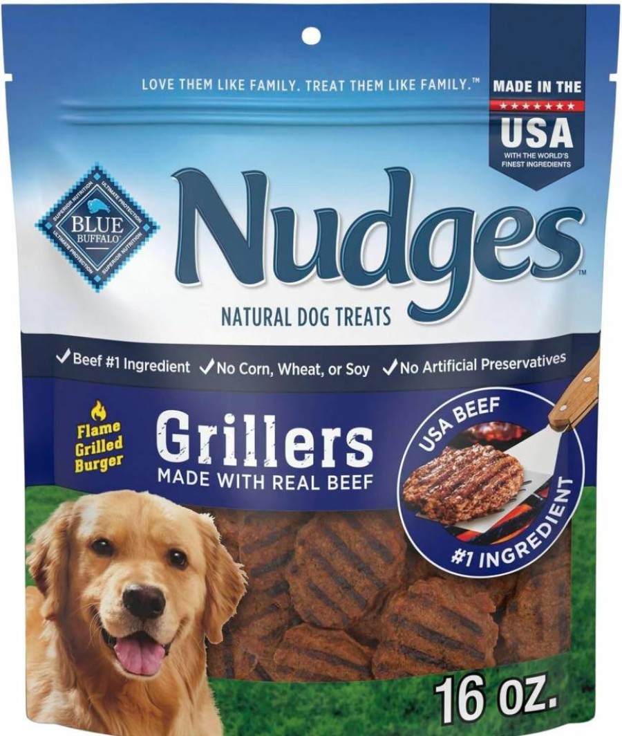 Blue Buffalo Nudges Natural Dog Treats, Steak Flavor, 10 oz – Healthy & Irresistible Training Snacks for Dogs