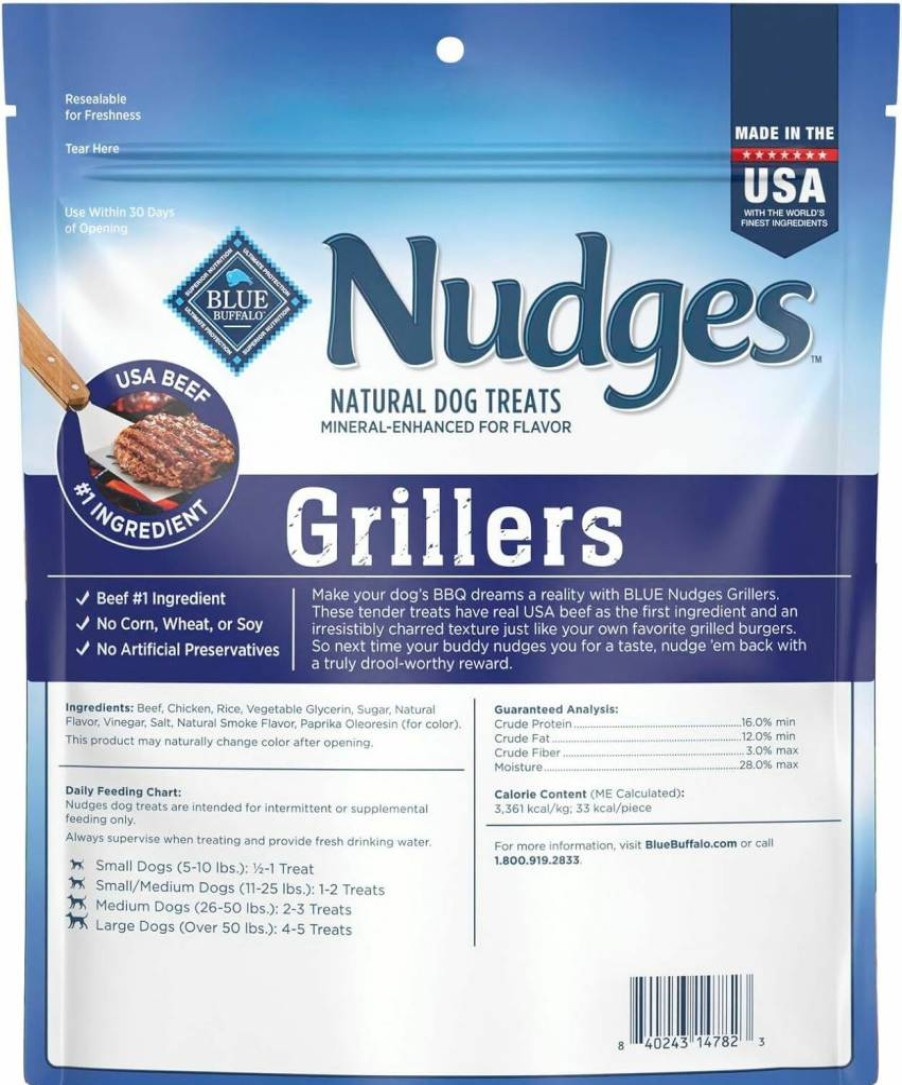 Blue Buffalo Nudges Natural Dog Treats, Steak Flavor, 10 oz – Healthy & Irresistible Training Snacks for Dogs
