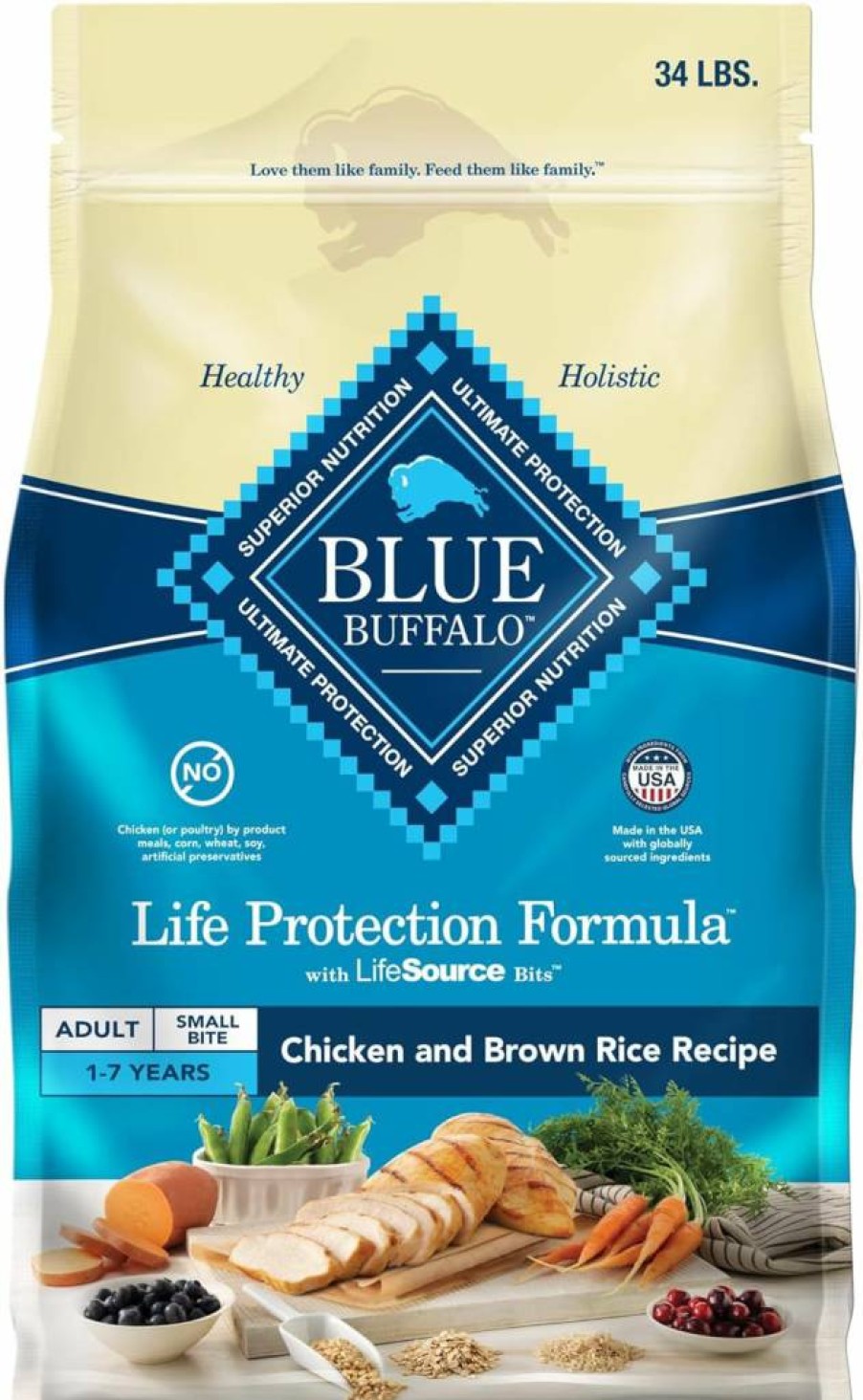 Blue Buffalo Life Protection Formula Adult Dry Dog Food - Natural Beef & Brown Rice Recipe for Muscle Health, 30-Lb Bag