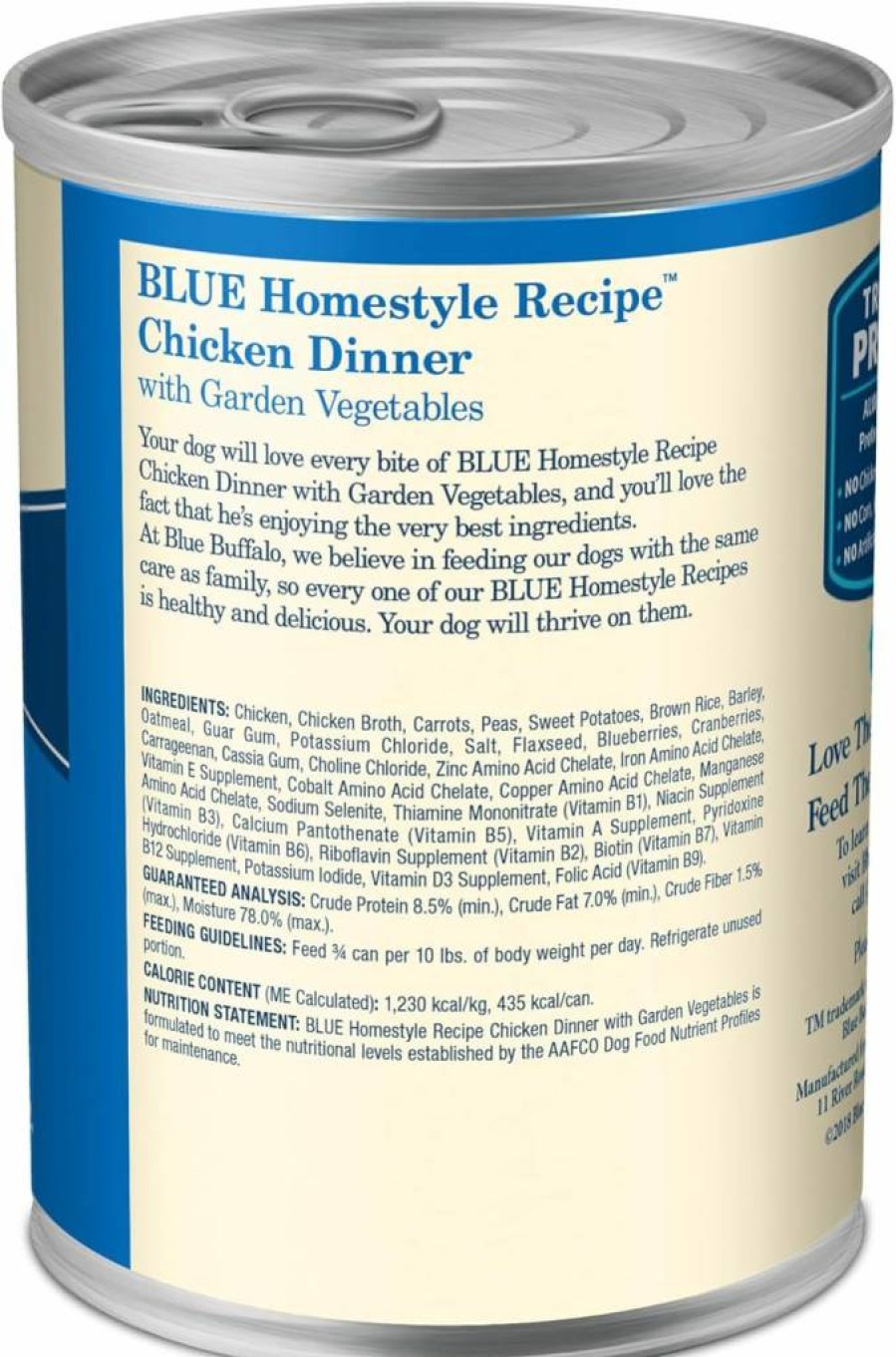 Blue Buffalo Homestyle Recipe Adult Wet Dog Food - Natural Beef Dinner with Garden Vegetables, 12.5-Oz Cans (12-Pack)