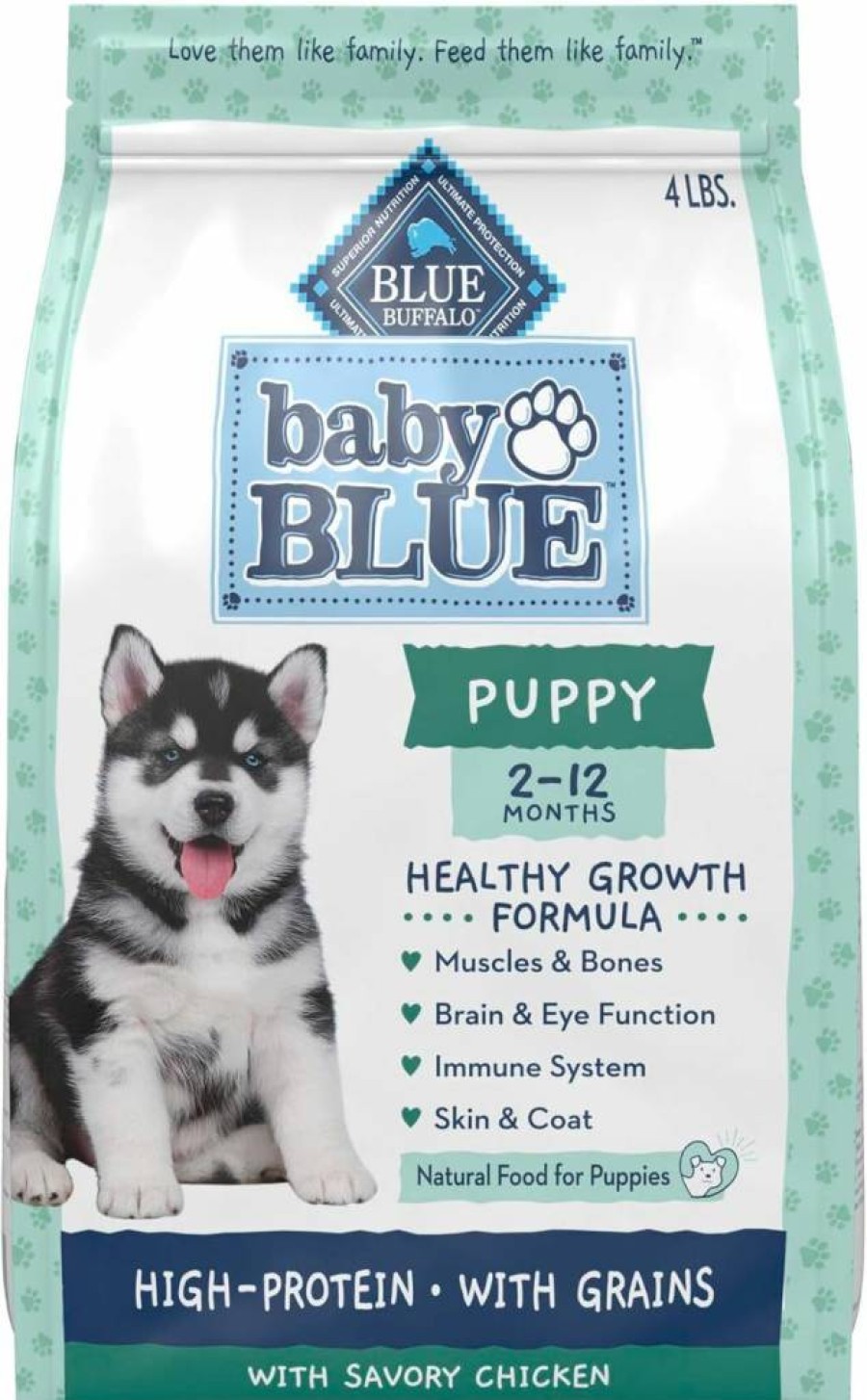 Blue Buffalo Puppy Dry Food - Natural Chicken Recipe with DHA for Healthy Growth, 4lb Bag