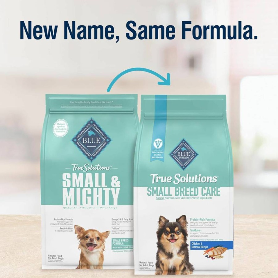 Blue Buffalo True Solutions Natural Dry Dog Food for Small Breed Adults - Chicken Recipe, 4 lb Bag