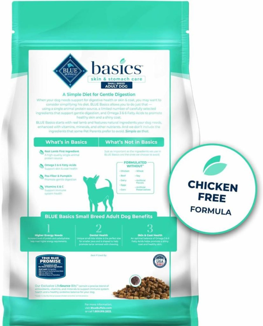 Blue Buffalo Basics Limited Ingredient Grain-Free Dry Dog Food for Small Breed Adults, Lamb Recipe, 11 lb Bag