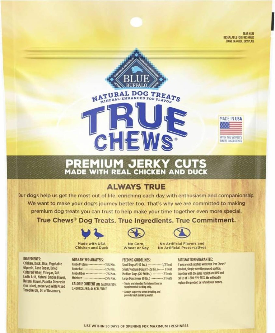Blue Buffalo True Chews Natural Beef Dog Treats, Premium Jerky Cuts, Made in USA, 10-Oz Bag