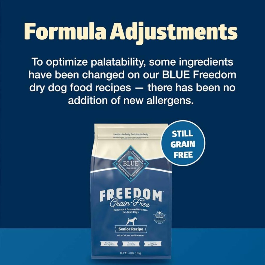 Blue Buffalo Freedom Grain-Free Senior Dry Dog Food, Chicken & Potato Recipe, 24-Lb Bag – Natural Ingredients, Made in USA, Supports Active Lifestyle
