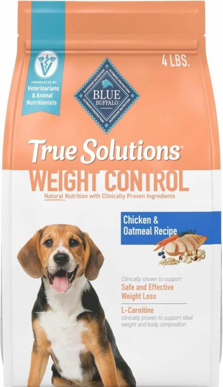 Blue Buffalo True Solutions Weight Control Natural Adult Dry Dog Food, Chicken Recipe, 11 lb Bag for Healthy Weight Management