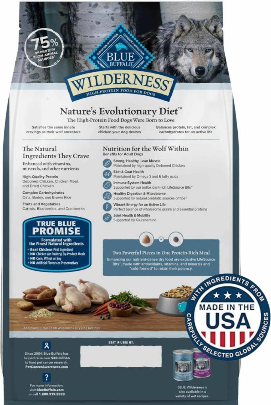 Blue Buffalo Wilderness High-Protein Adult Dry Dog Food with Wholesome Grains & Natural Ingredients