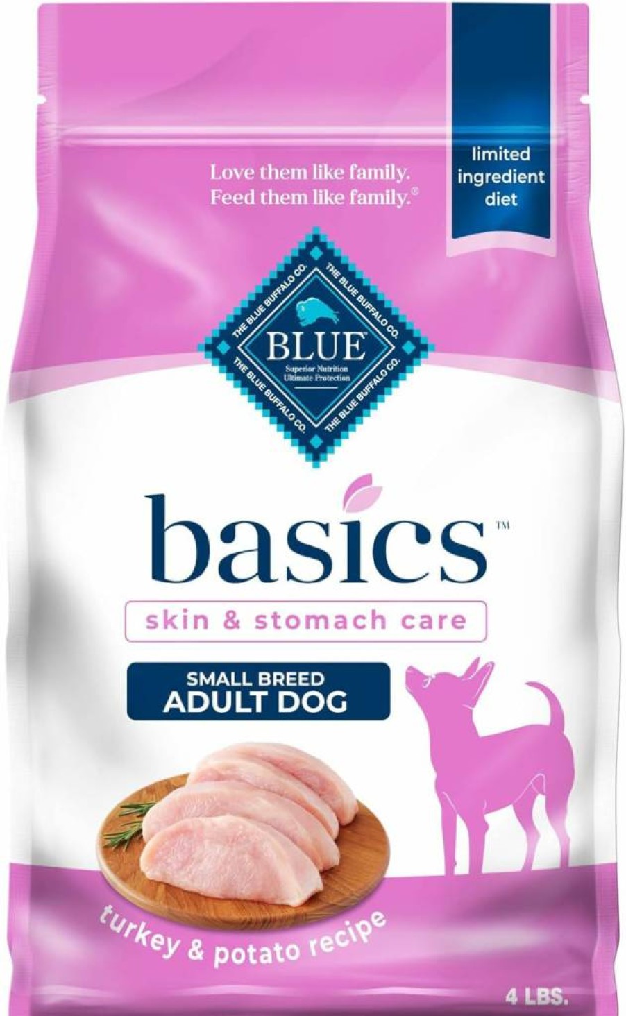 Blue Buffalo Basics Limited Ingredient Dry Dog Food for Small Breed Adults, Turkey Recipe, 11 lb Bag